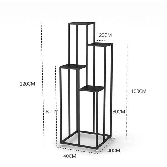 Anasay 4-Tier Pot Stand for Multiple Plants and Pots Stand, Indoor Shelf Holder Rack, Gardening Stand,Indoor Outdoor (Black Powder-coated) Pot Stand