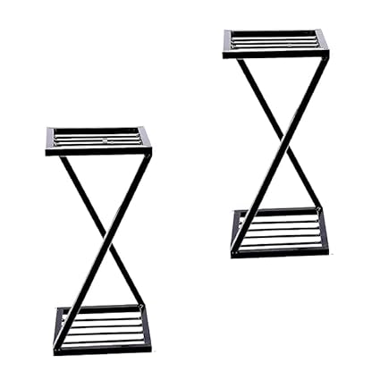 Anasay Modern Plant Stand black set of 2