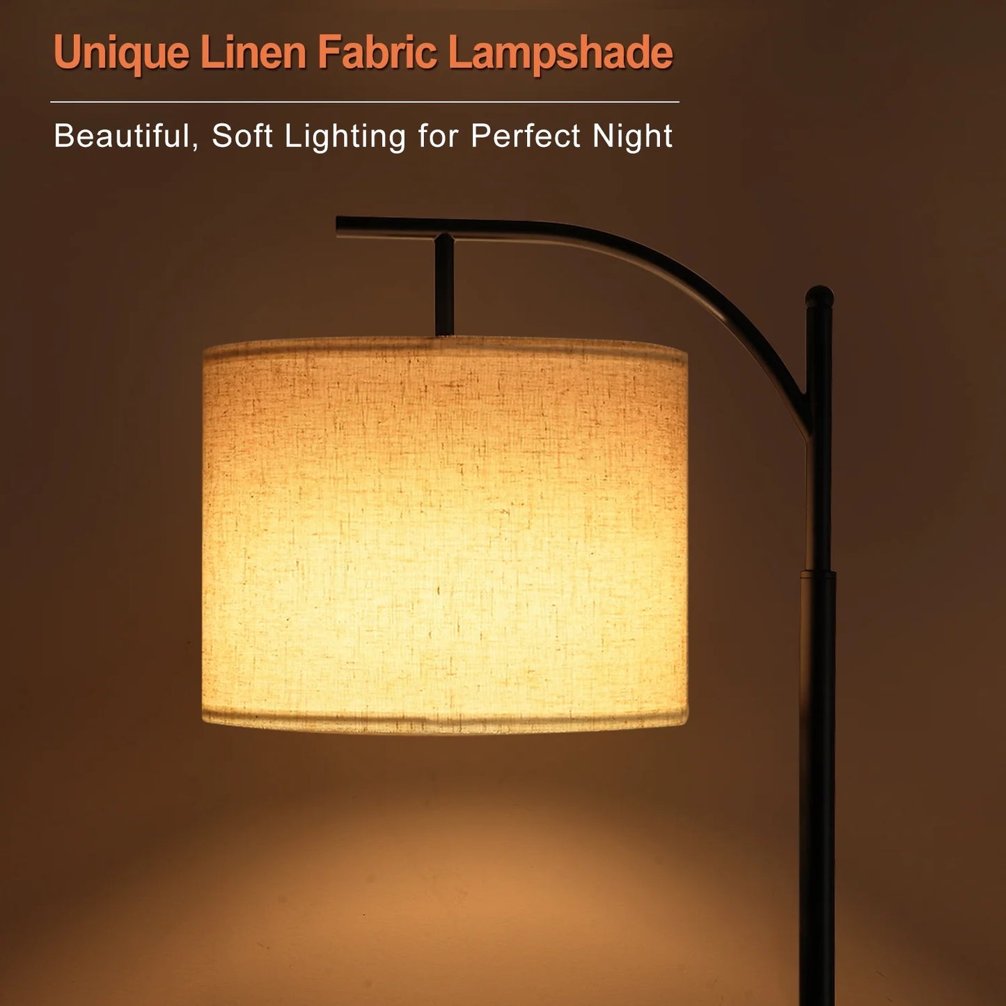 Anasay Modern Arc Floor Lamp Bulb with Foot Switch for Living Room, Bedroom & Office