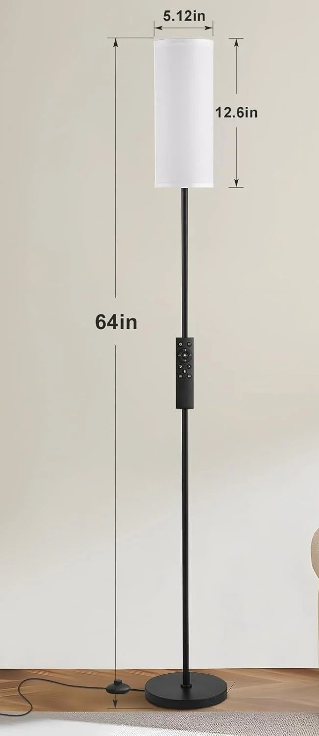 Anasay Modern Floor Lamp with Remote – Dimmable Light for Living Room, Bedroom & Office