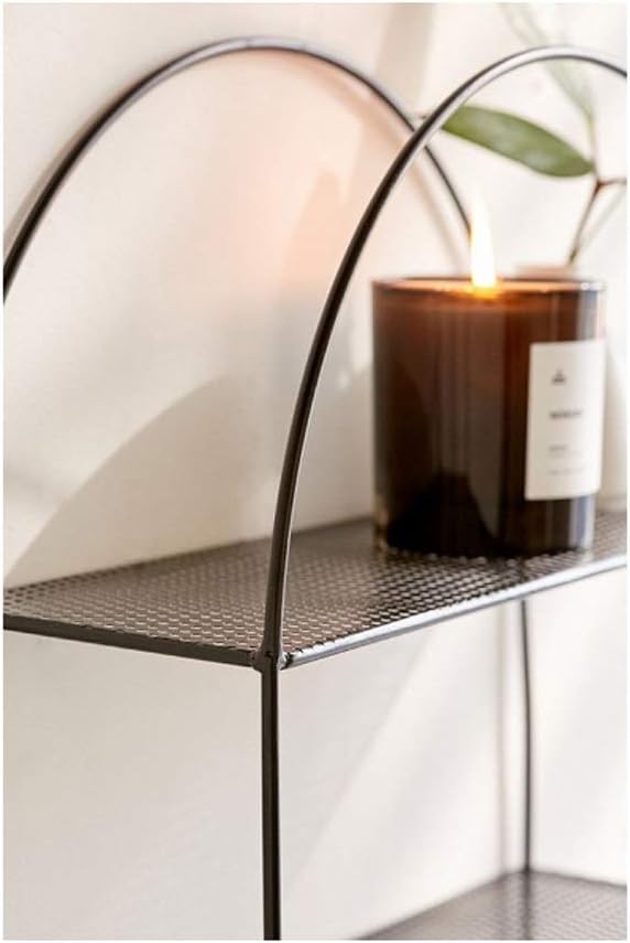Anasay Wrought Iron Wall Shelf, 4 Tier Oval Vintage Floating Shelves Decorative Storage Display