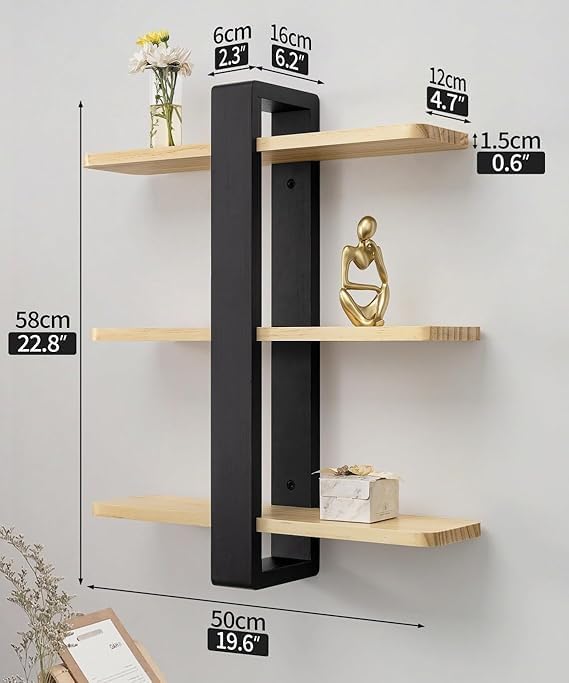 Anasay Wooden Floating Shelves Small Book Shelf