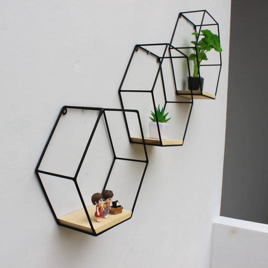 Anasay Wall Hanging Planter Stand Indoor Outdoor Living Room Decoration Metal Frame Black
