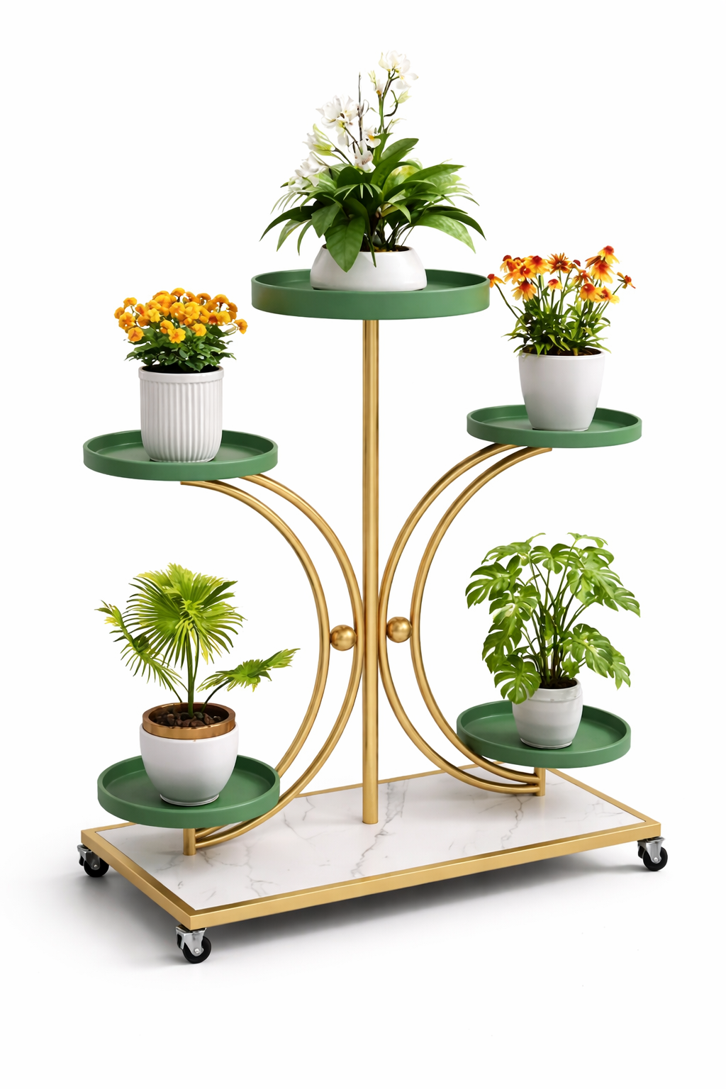 Modern Metal Moon Flower Stands