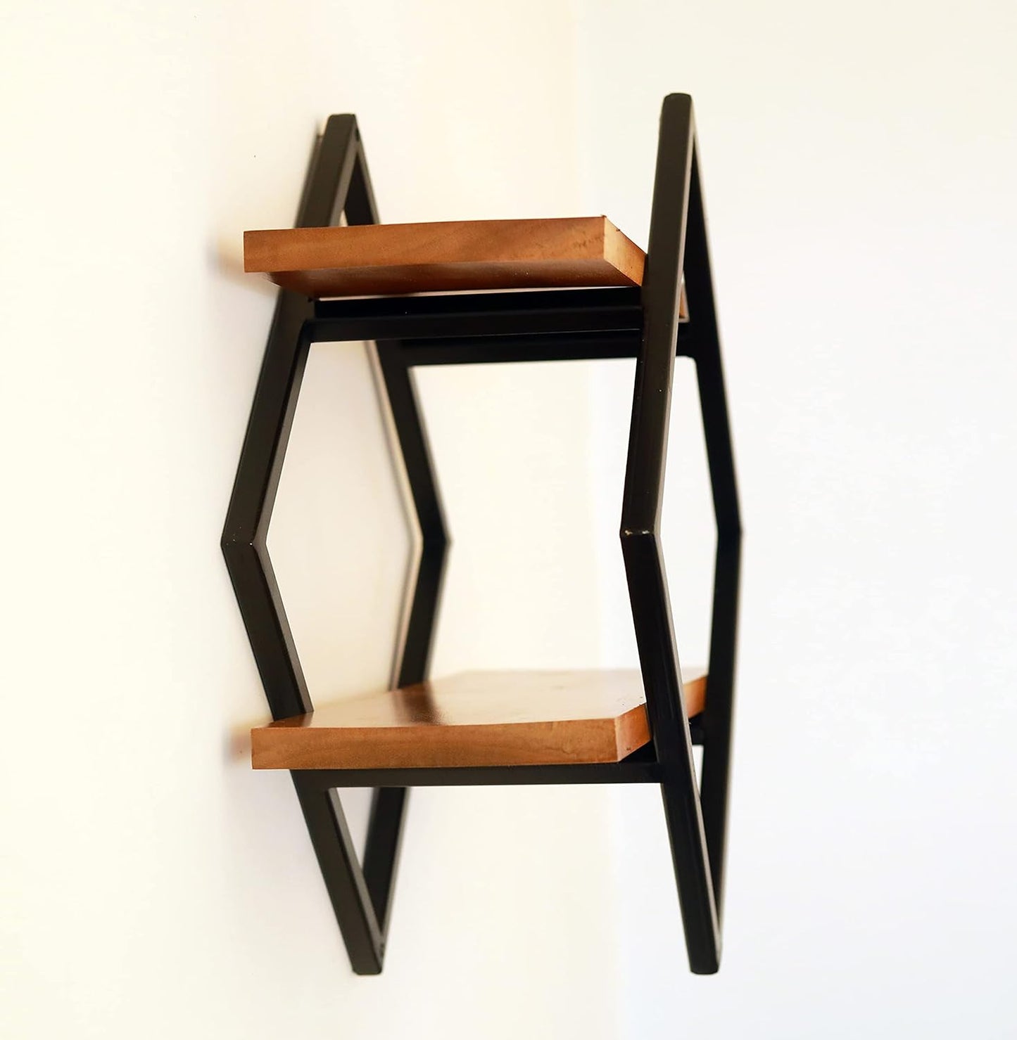 Anasay Wooden & Metal Floating Wall Shelf for Home Use, Indoor, As Well Outdoor, Bedroom, Offices and More Places