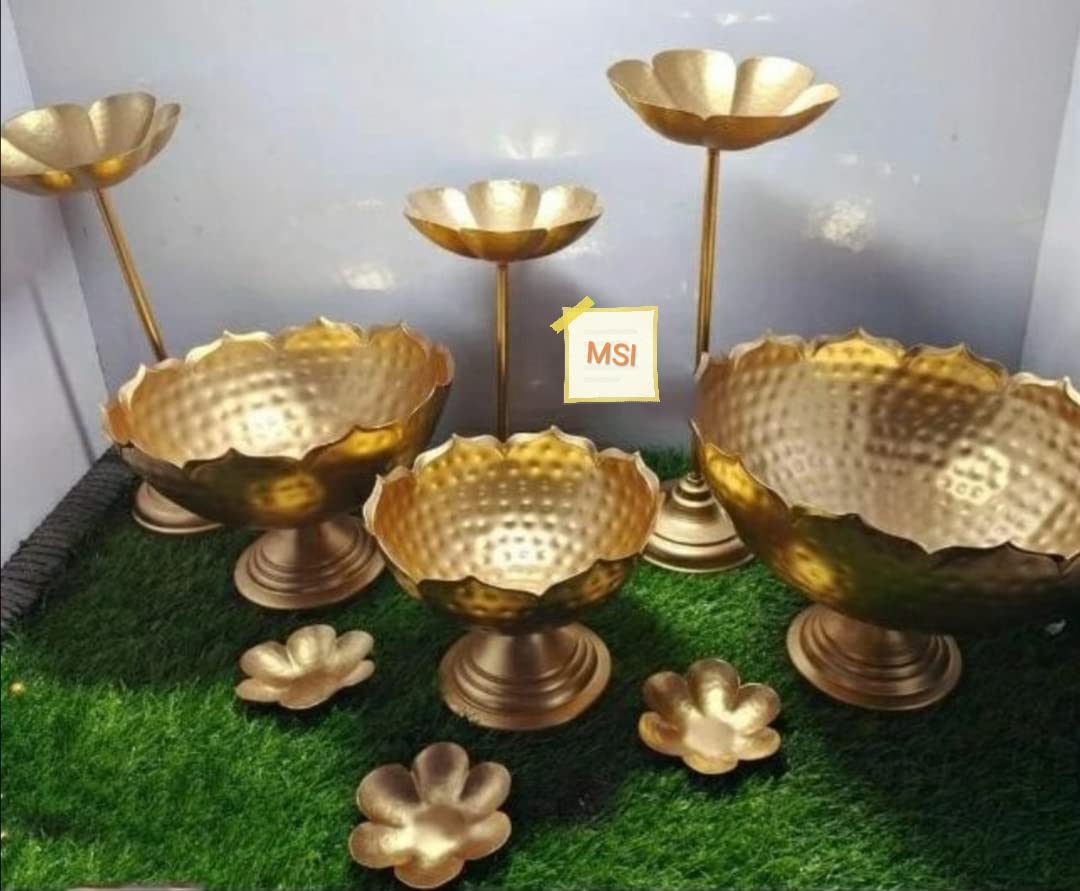 Taj Bowl Urli Candle Stand with Floating Diya | Urli for Home Decor and Festival Decor