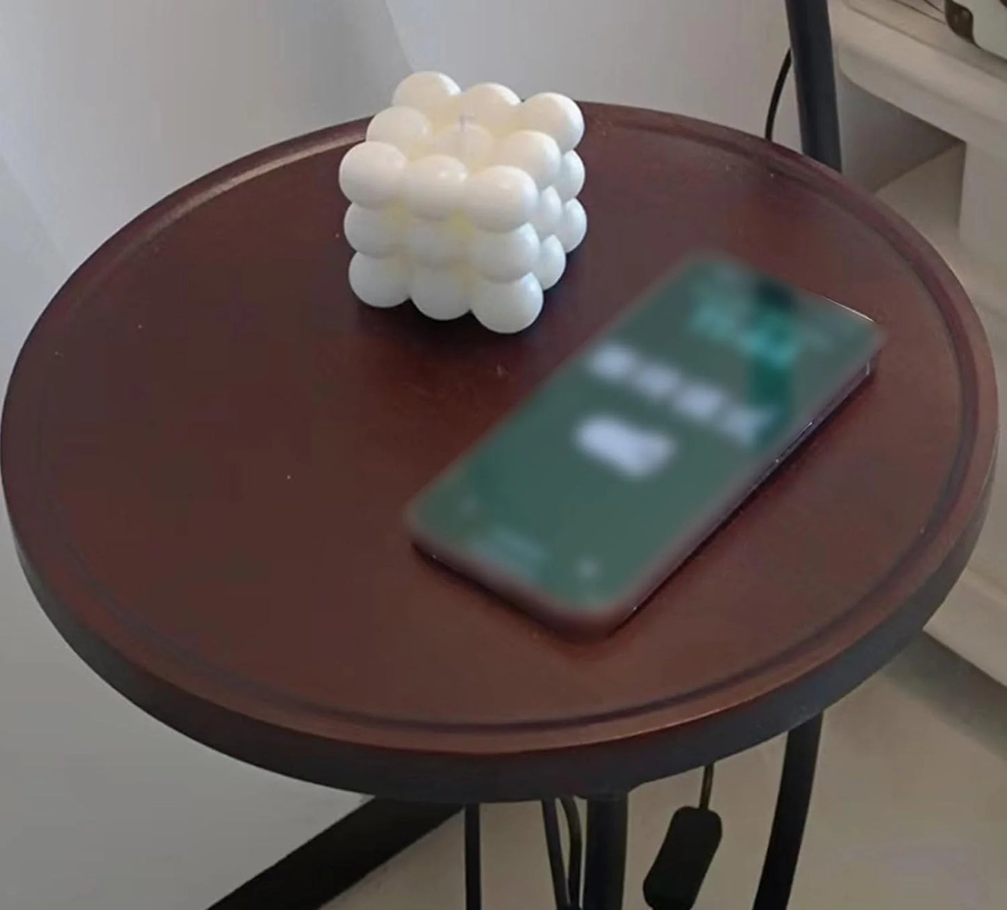 Modern Floor Lamp with Table – Black