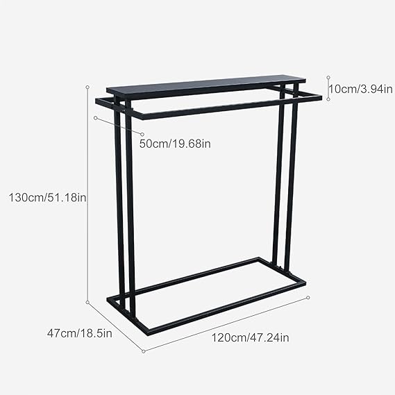 Anasay Commercial Grade Double Hanging Rods Garment Rack For Boutiques Retail Display Stand