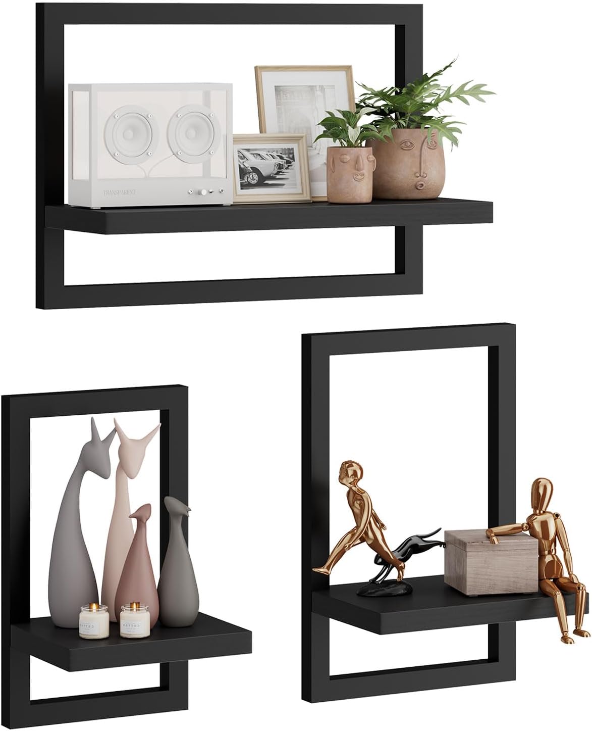 Anasay wooden Floating wall Shelf set of 3