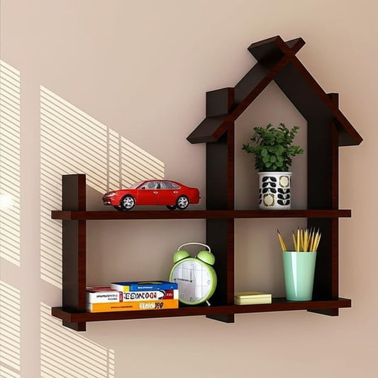 Anasay Wall Shelf, Home Décor Office Decore Shleves,Wooden Display Rack (Brown)