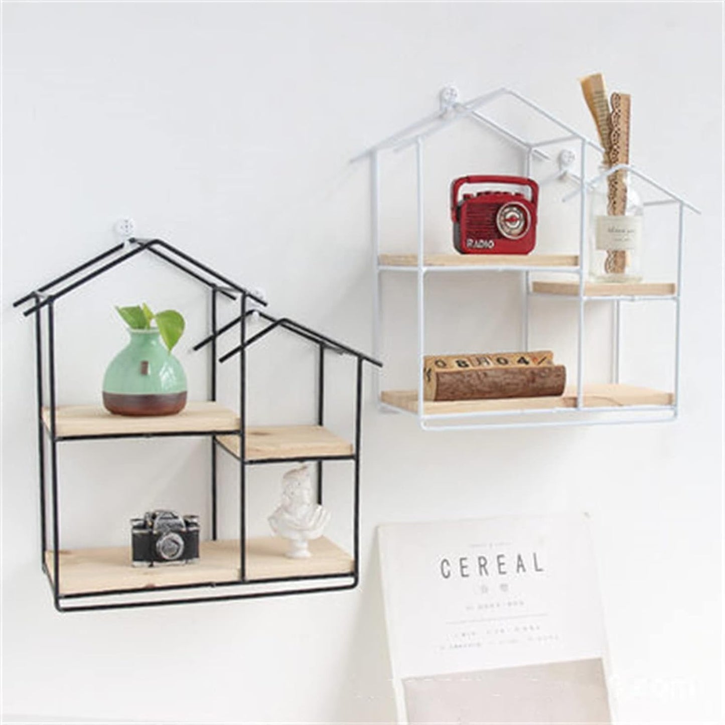 Anasay Floating Shelves for Wall House Wall Hanging Wall Decoration Rack Living Room Study Wrought Iron Shelf Wall
