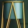 Modern Metal Floor Flower Stands Stand with Planter Set of-2 (Green)