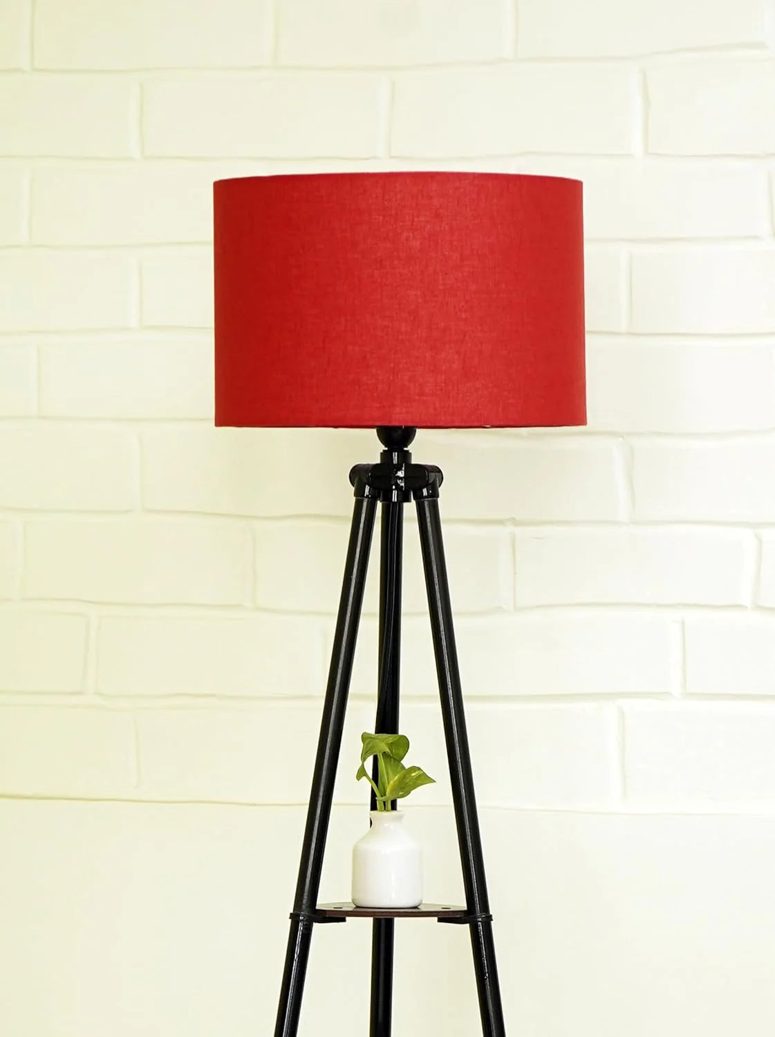 Metal Floor Lamp with 3 Shelves – Lily Red (LED Included)