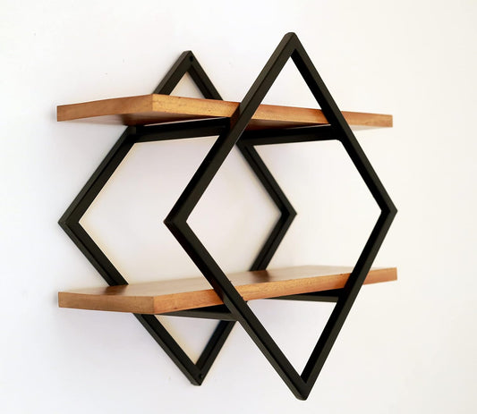 Anasay Wooden & Metal Floating Wall Shelf for Home Use, Indoor, As Well Outdoor, Bedroom, Offices and More Places