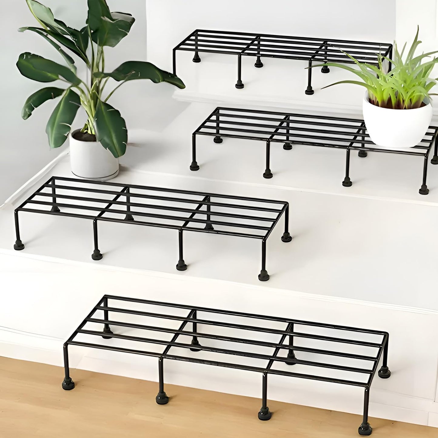 Titan Plant Stands (Set of 4) Plant Stand for Balcony Rust Proof Metal Plant Stand for Living Room