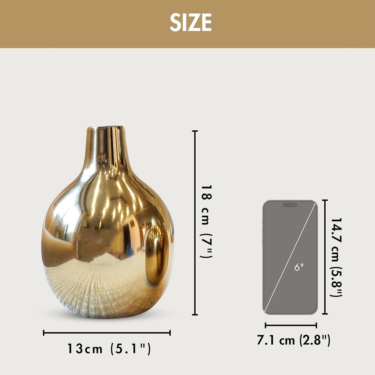 Anasay Metal Flower Vase for Table Decor