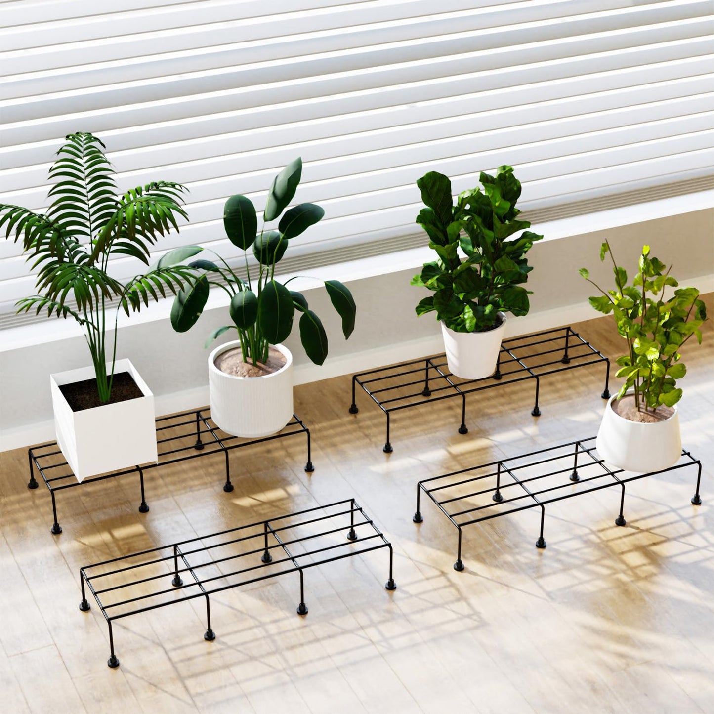 Titan Plant Stands (Set of 4) Plant Stand for Balcony Rust Proof Metal Plant Stand for Living Room