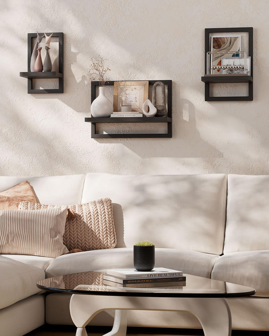 Anasay wooden Floating wall Shelf set of 3