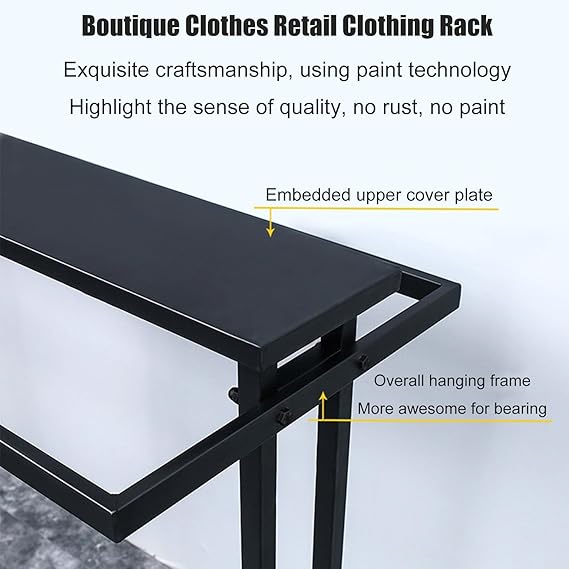 Anasay Commercial Grade Double Hanging Rods Garment Rack For Boutiques Retail Display Stand