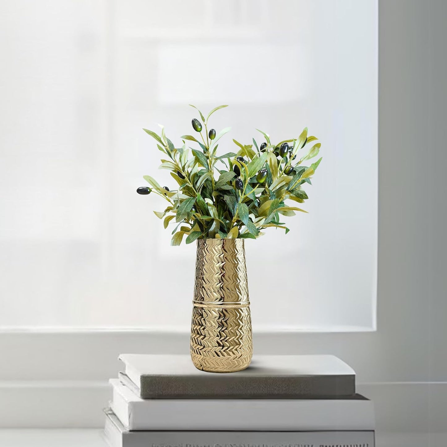 Anasay Golden Metal Flower Vase