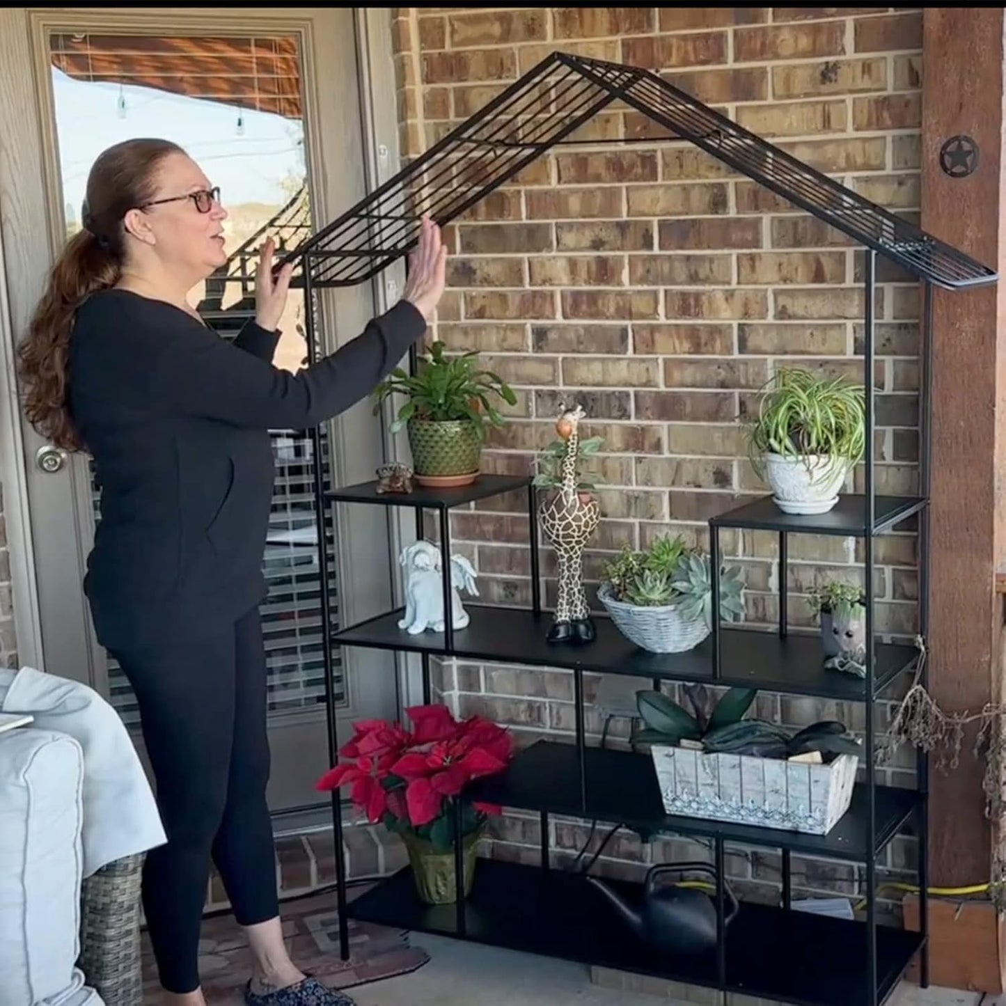 Anasay Metal Plant Stand Indoor Outdoor, Plant Shelf, Spampur 16 Potted Tall Plant Stands for Indoor Plants Multiple, Large Flower Pots Corner Plant Holder, 4 Tiered