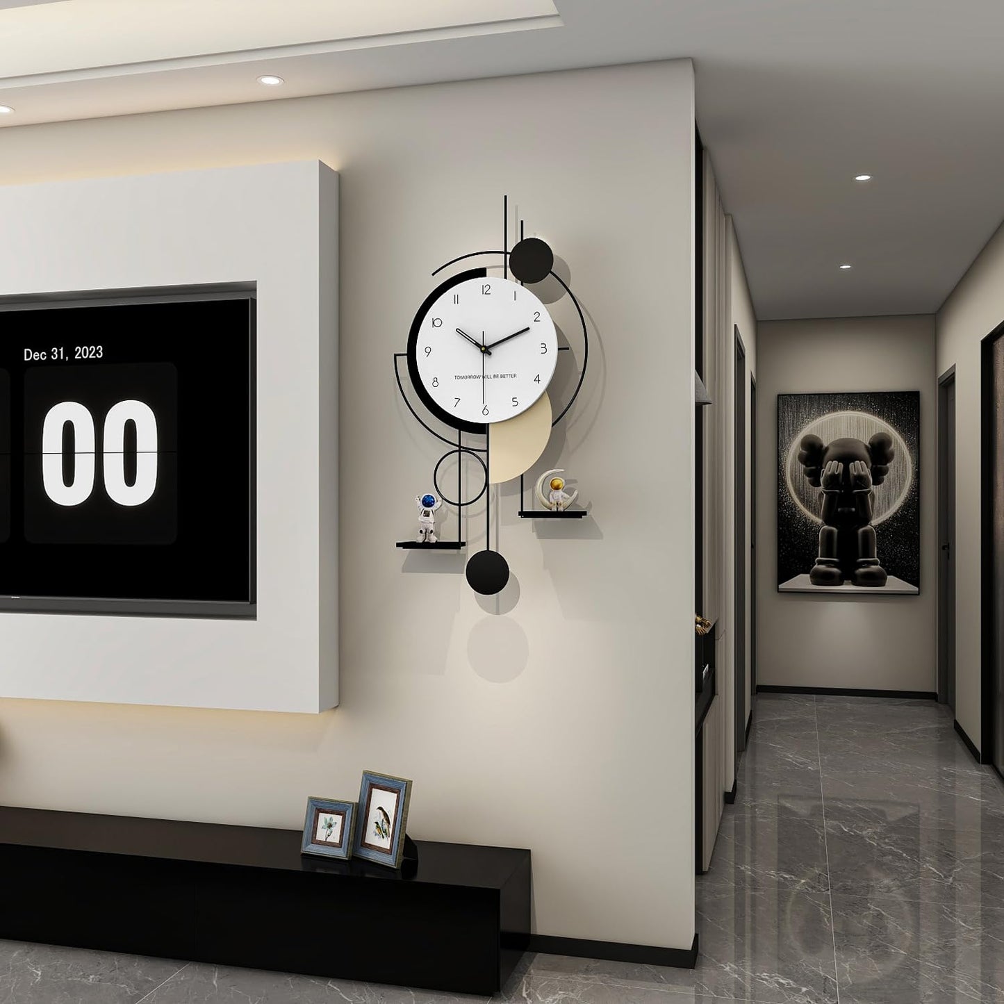 Orbit Shelf Luxe Wall Clock