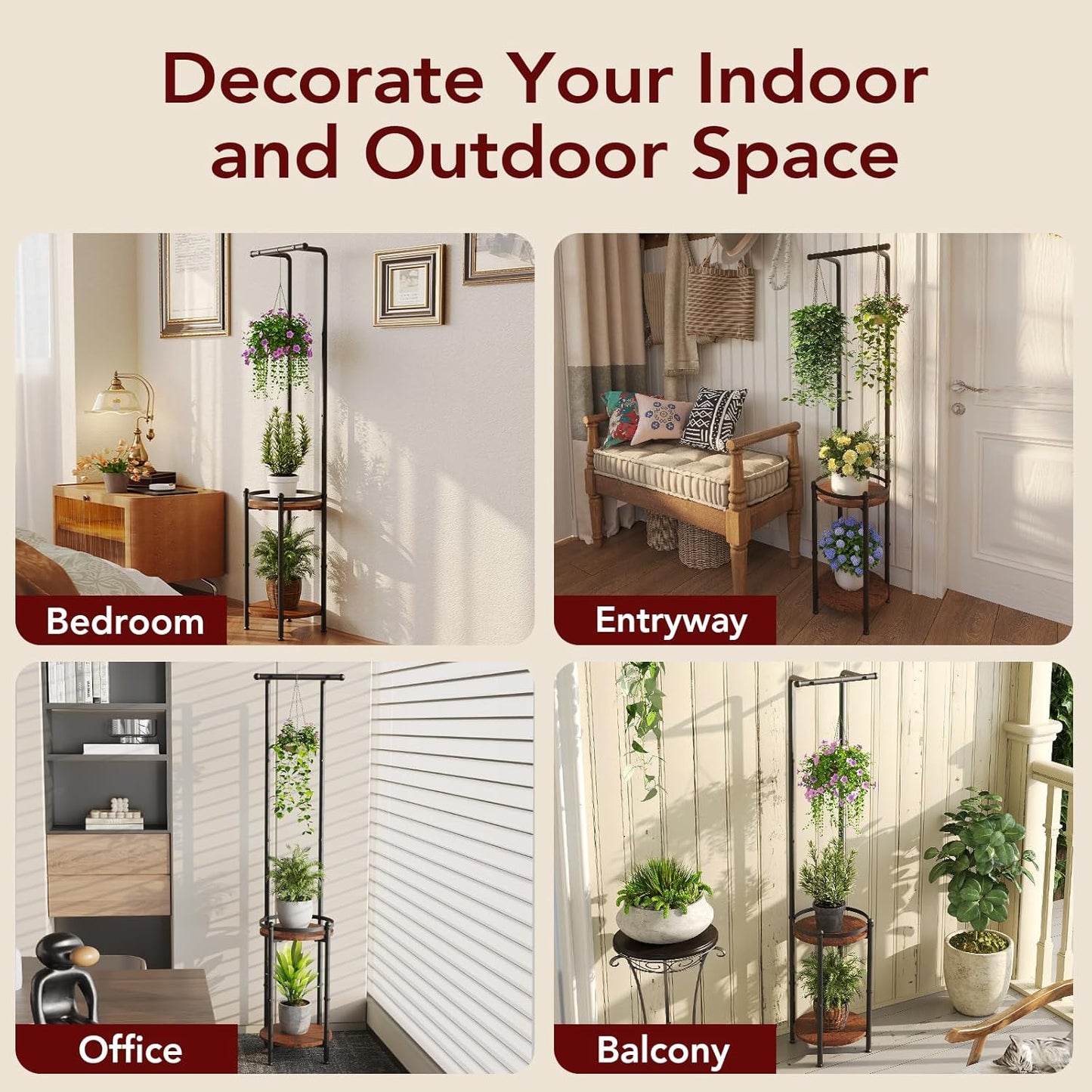Anasay Plant Stands Plant Stand for Balcony Rust Proof Metal Plant Stand for Living Room