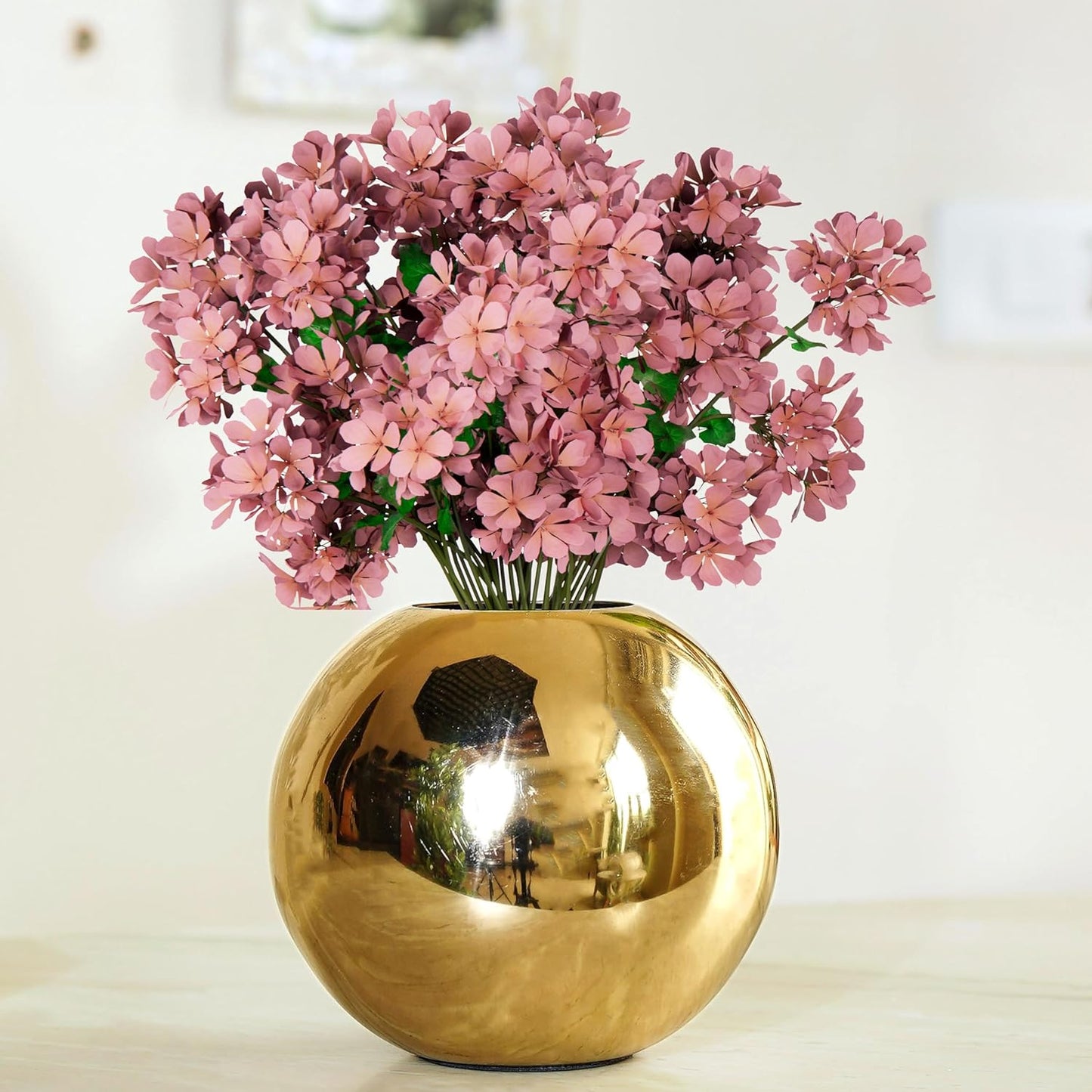 Anasay Golden Round Metal Vase Decor