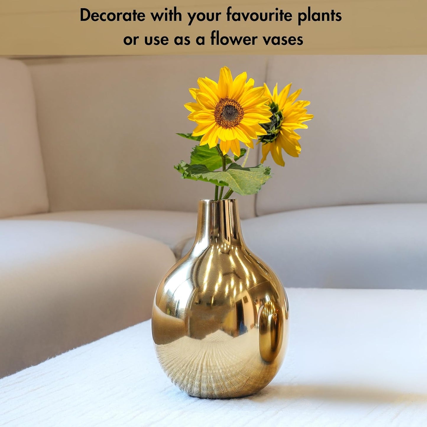 Anasay Metal Flower Vase for Table Decor