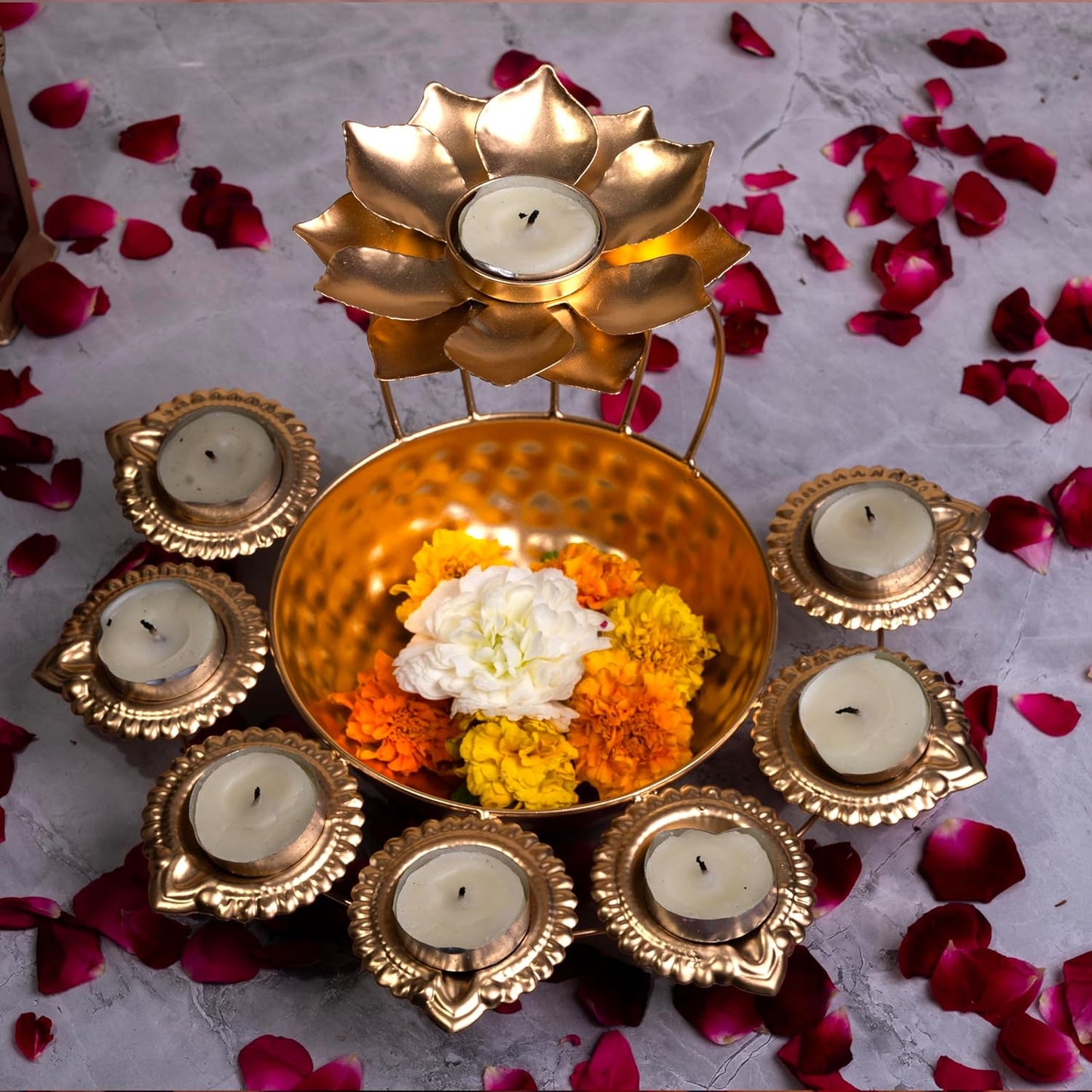 Metal Diya Urli Home,Office Table Decor Diwali Decoration Items for Home