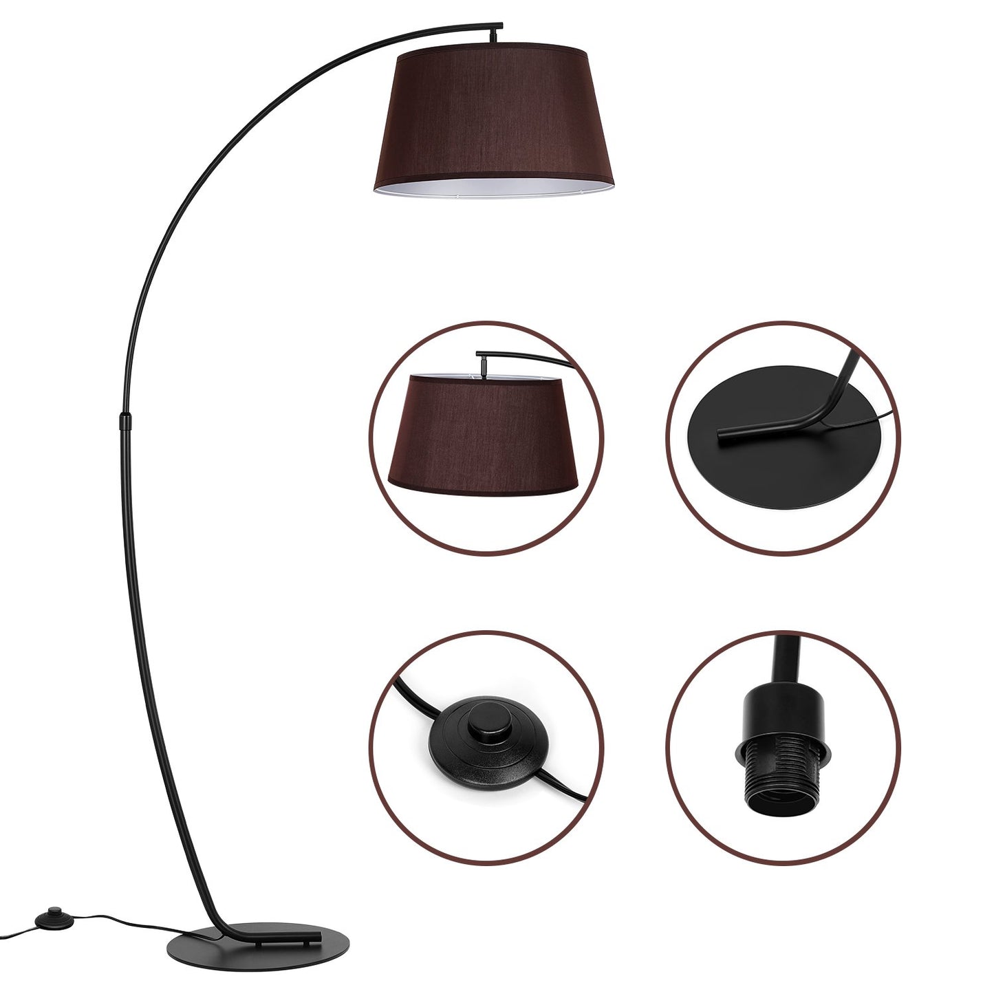 Anasay Modern Arc Floor Lamp – Tall Hanging Lamp for Living Room & Bedroom