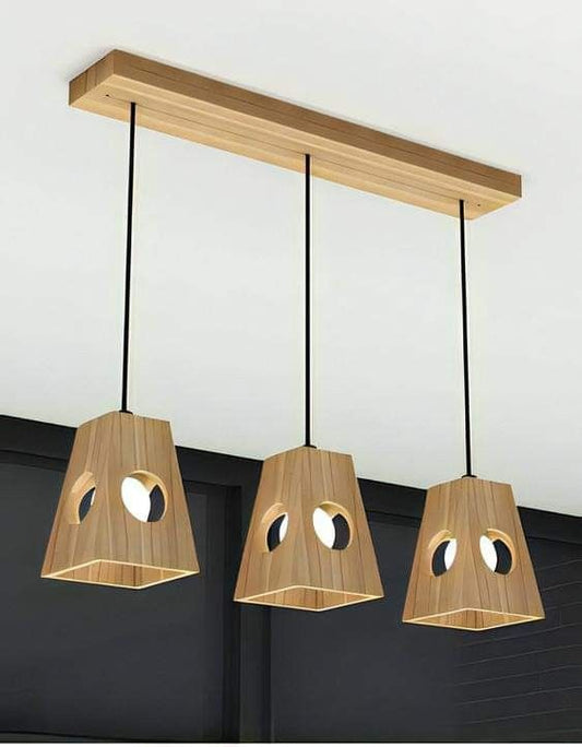 Anasay Wooden Ceiling Lamp for Dining Hall Wooden Hanging Lamp