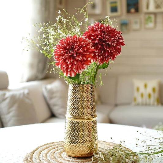 Anasay Golden Metal Flower Vase