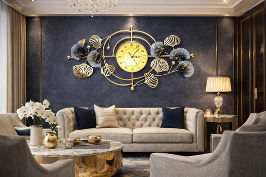 Golden Ginkgo Luxury Wall Clock