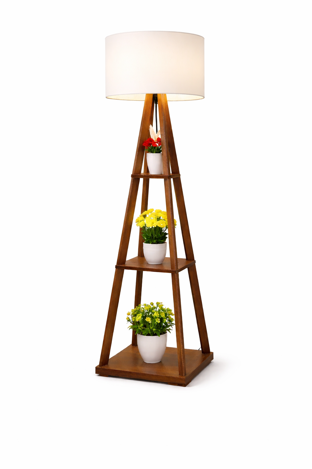 Wooden Classic Floor Lamp for Living Room Home Decoration Brown