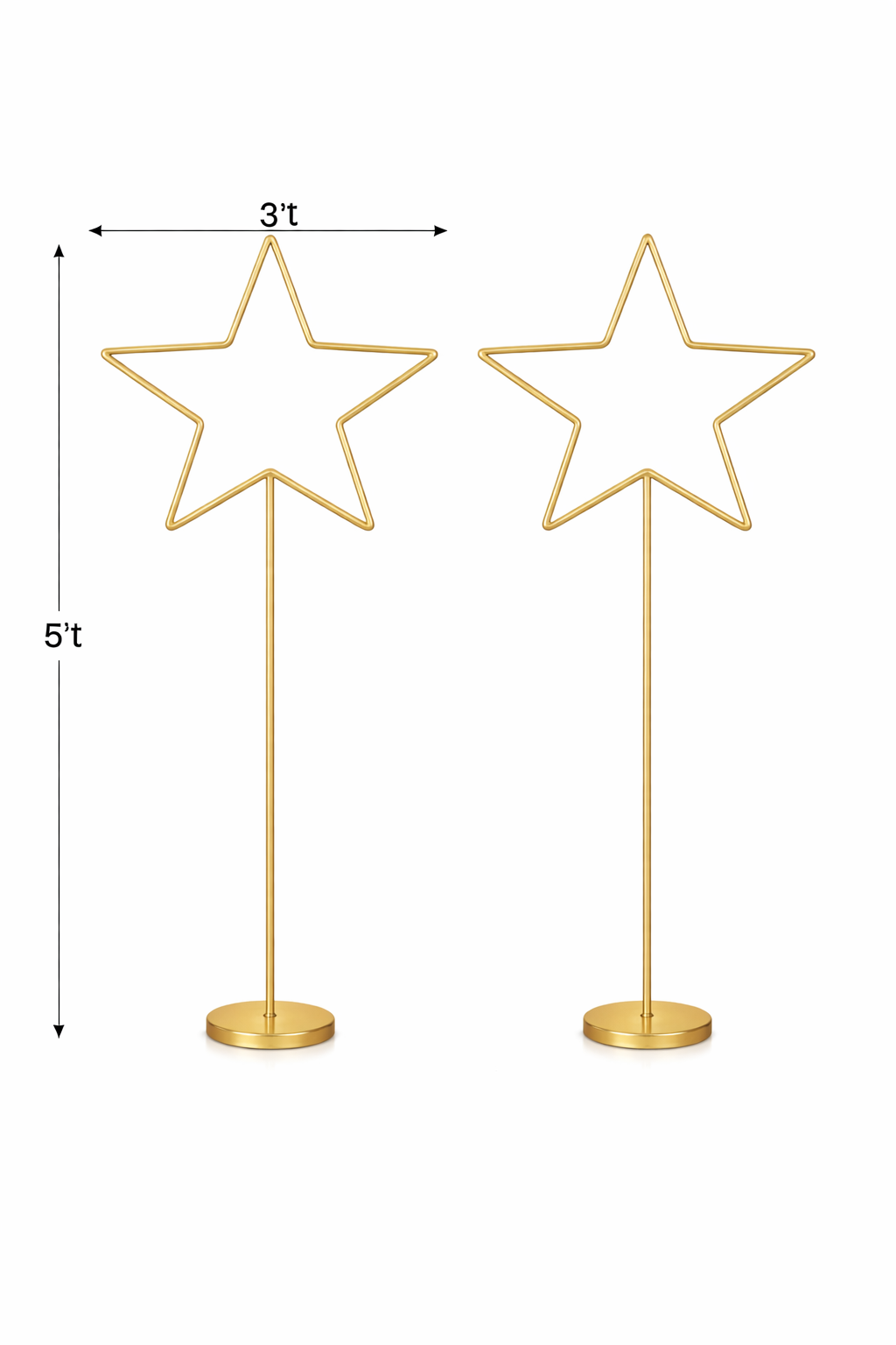 Anasay Wedding Arch Star  Metal Stand, 5 ft  set of 2