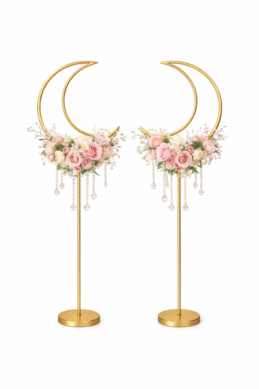 Anasay Wedding Arch Moon Metal Stand, 5 ft  set of 2