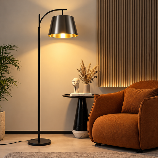 Anasay Modern Arc Floor Lamp Bulb with Foot Switch for Living Room, Bedroom & Office