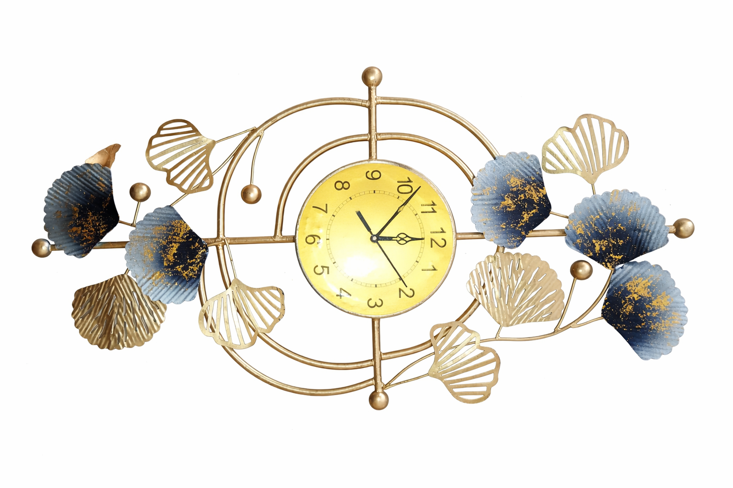 Golden Ginkgo Luxury Wall Clock