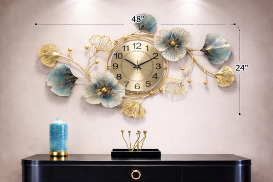 Premium Metal Floral Wall Clock