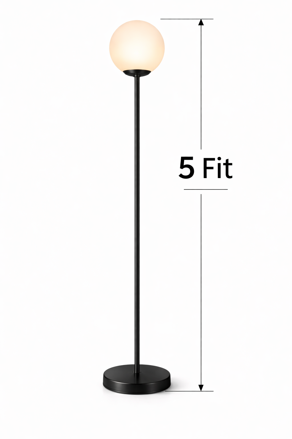Minimalist Black Globe Floor Lamp for Living Room