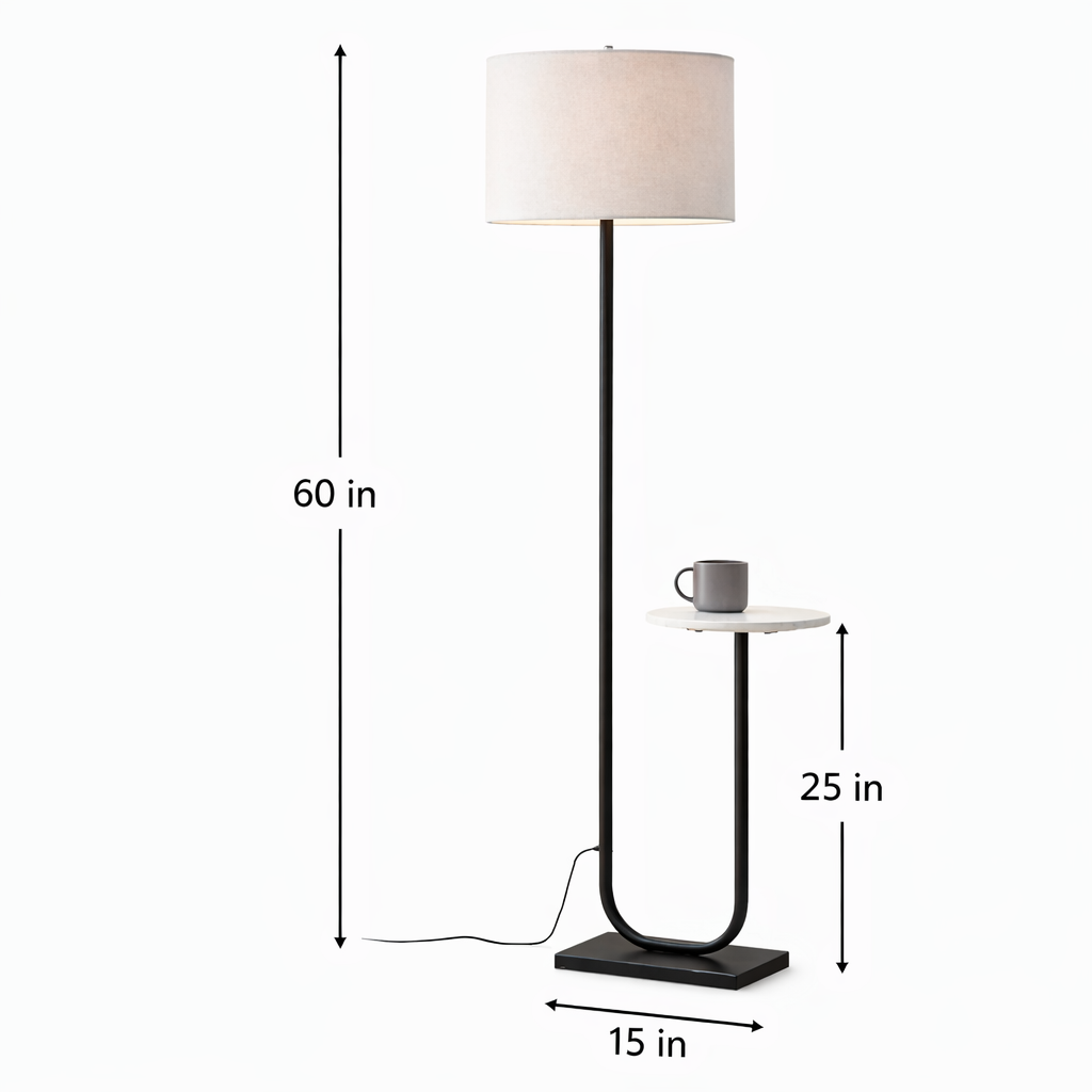 Luxury Floor Lamp with Side Table