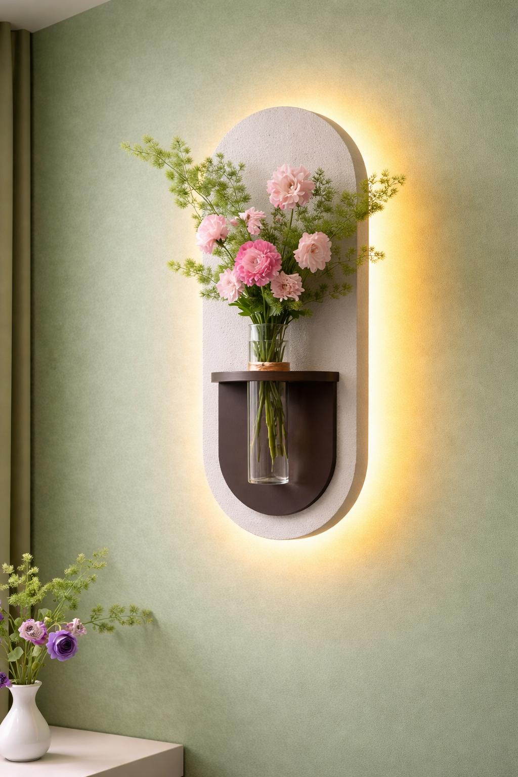 Anasay Luxury Wall Vase Decor with Floral Arrangement