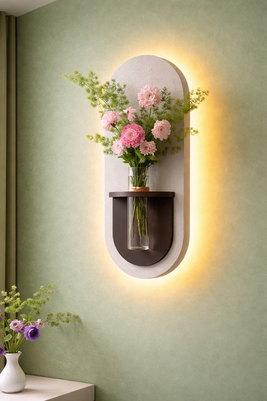 Anasay Luxury Wall Vase Decor with Floral Arrangement