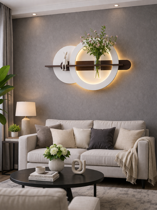 Anasay Luxury LED Wall Vase Decor with Bunny Accent
