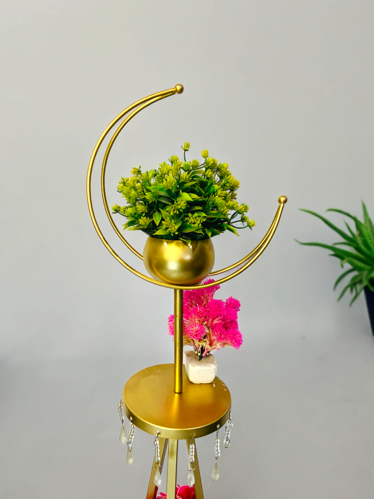 Moon Metal Floor Flower Stands Planter Stand with Planter Pot