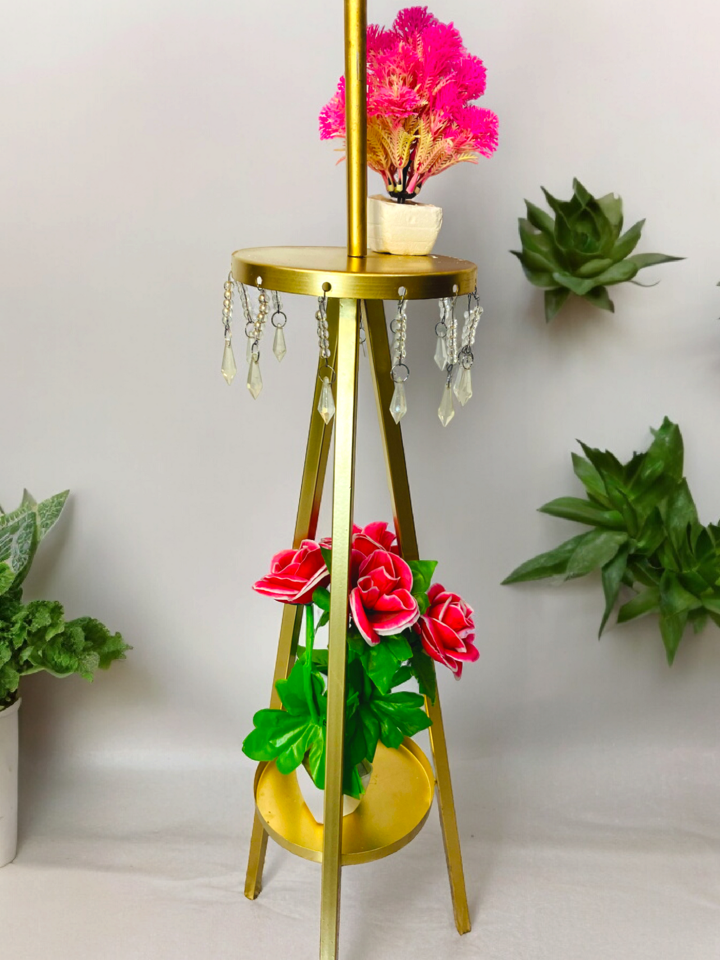 Moon Metal Floor Flower Stands Planter Stand with Planter Pot