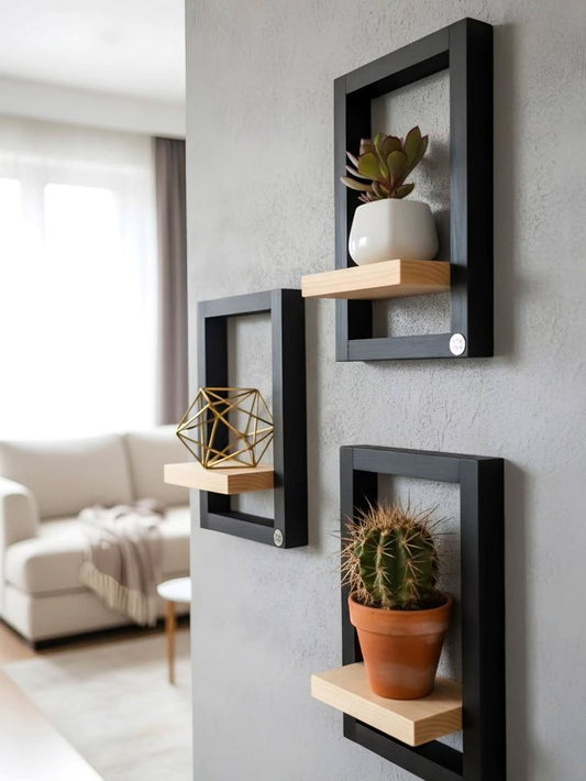 Anasay wooden hanging shelf flower pot