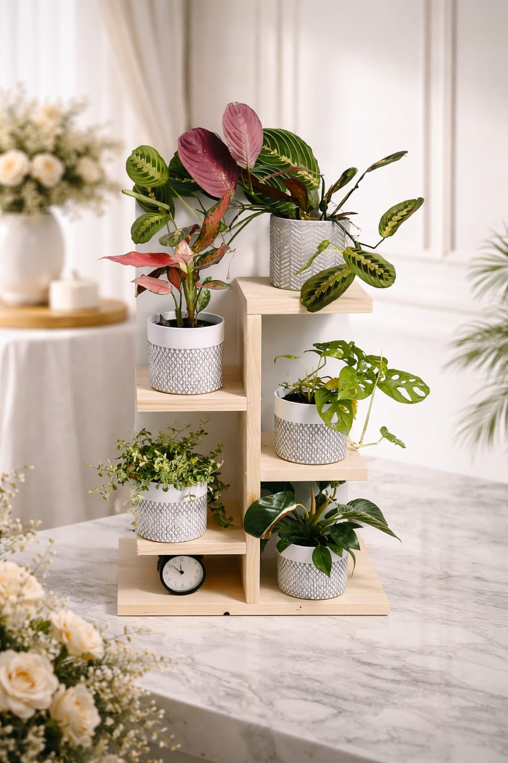 Anasay Modern  Wood Flower Stands