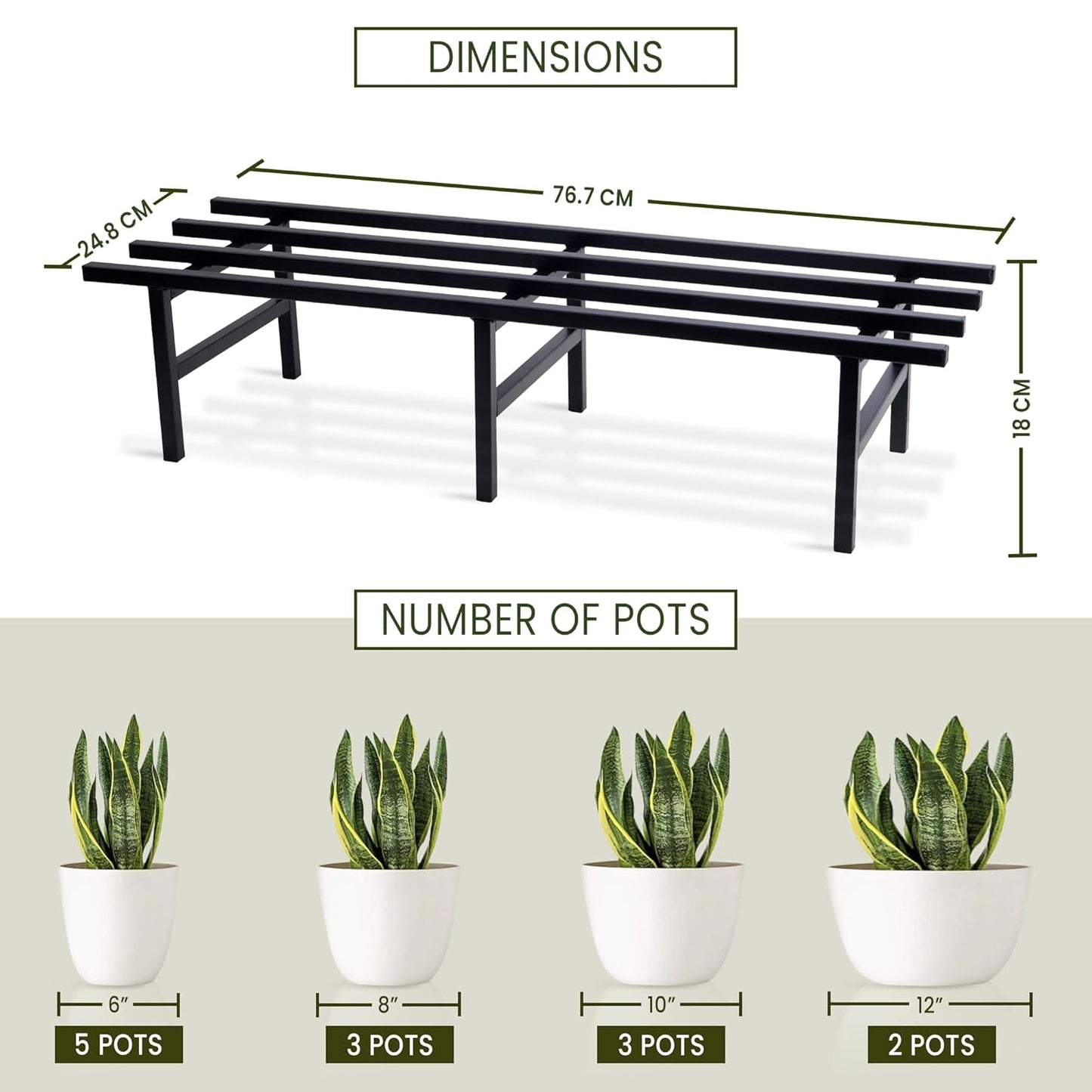 2 Tier Metal Plant Stand Rack – Indoor & Outdoor Plant Display